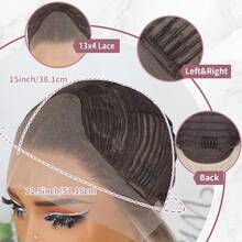 Brown Roots Blonde Ombre Color Hair Lace Front Wigs Pre Plucked Baby Hair Natural Hairline Synthetic Frontal Lace Replacement Wig With Dark Roots 13x4 Free Part 22 Inch 180% Full Density Heat Resistant Fiber For Fashion Women Girls Daily Party Christmas Use Ready To Wear - Blonde Ombre - View 9