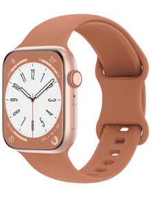 Women's And Men's Fashion Sports Soft Comfortable Breathable Solid Color Silicone Bowknot Watch Band For Apple Watch (38mm, 40mm, 41mm, 45mm, 44mm, 42mm, 46mm, 49mm), Versatile Casual Bracelet, Party Valentine's Day New Year Festival Gift, Compatible With Apple Watch Series 10/9/8/7/6/5/SE/4/3/2/1 Replacement Band Accessory - Mocha Brown - View 6