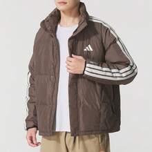 Adidas [Men's Sports Suit] 3S LW D JKT Down Jacket (80% Down Content) + SL WARM PNT Woven Fleece-Lined Trousers Casual Outdoor Everyday Suit KC2488+KA1299 - Brown/Olive Green - View 3