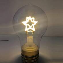 1pc Creative Bulb Lamp, Patterned Letter Bulb, Funny Bedside Atmosphere Light, Suitable For Bedroom & Living Room (USB Rechargeable) - Multicolor - View 16