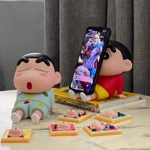 1 Crayon Shin-Chan Phone Stand, Lazy Phone Holder, Cute Desktop Decoration, Figure Model, Doll, Toy Gift. There Are Two Color Styles To Choose From. (Minor Defects) - Multicolor - View 7