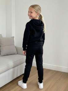 Conjunto Con Pants Deportivos Para Niña  Estilo Casual - Negro - Ver 3