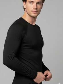 Men Thermal Underwear Sets - Black - View 5