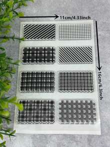 Rubber Stamp Retro Rubber Transparent Card Grid Background Making Stamp DIY Scrapbook Photo Magazine Album Decoration Clear Stamp - Black - View 5