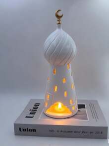 1pc Elegant Middle Eastern Architecture Incense Burner, Resin Crescent Moon Element Islamic Ramadan And Eid Decoration, Suitable For Ramadan And Eid Gifts, Perfect For Middle Eastern And Arabic Style Decor, Incense Stick Holder - Multicolor - View 7