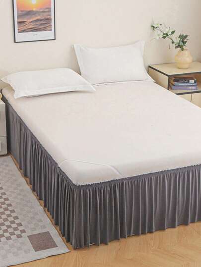 1 st. enfärgad sängkappa i mjölksiden, elastisk, töjbar, avtagbar, elastisk sängkappa i polyesterfiber, madrasskydd, lämplig för sovrummet