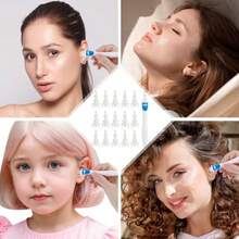TYUI Earwax Removal Tools-Spiral Ear Wax Removal Kit Reusable  Ear Cleaner Kit With 16 Soft Flexible Silicone Replaceable Tips - như hình ảnh - Xem 7