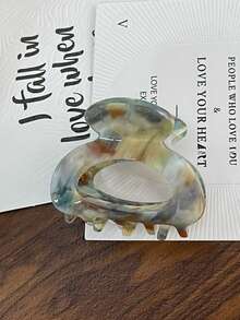 4个复古醋酸纤维发爪夹，豹纹和大理石纹迷你发夹，防滑时尚发饰，适合中短发日常及派对造型，女士适用，圣诞礼物，女士礼物，成人礼物，成人圣诞礼物，女士配饰，圣诞礼物，成人发饰，女士礼物创意，女士美容礼物，沙滩发夹 - 彩色 - 查看 9