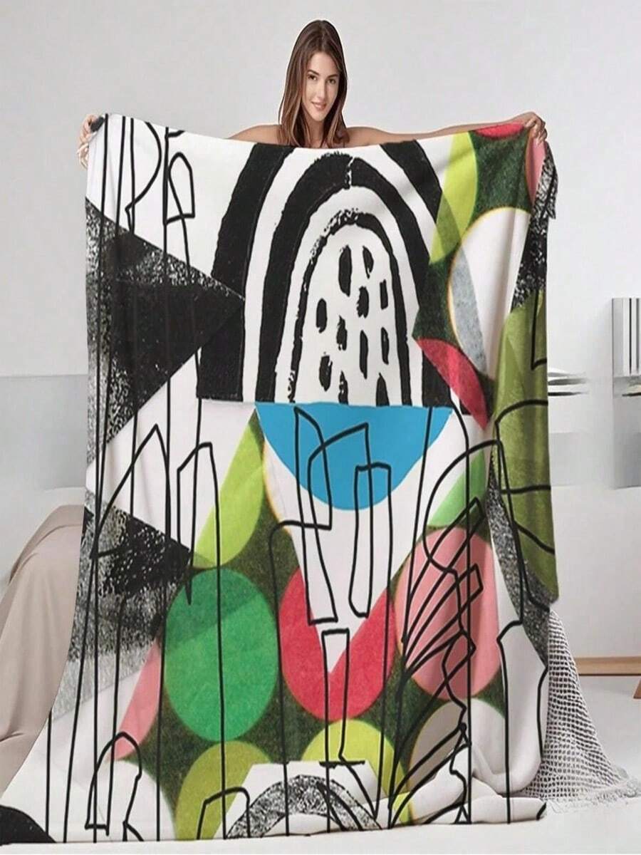 Contemporary Chic Flannel Blanket Sa Mga Bundok At Bed Duvet Cover Hypoallergenicblankets For Adults Living Room Picnic - 黑色 - 查看 1