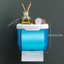 1pc Toilet Paper Holder Wall-Mounted Waterproof Toilet Paper Holder Bathroom Roll Holder Sticky Toilet Paper Roll Holder With Drawer Bathroom Paper Towel Box Household Cleaning Tools Bathroom Accessories - Multicolor - View 9