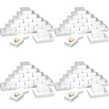 New25 White Swirl Cotton Charm Jewelry Boxes Gift Display 2 1/8 by FindingKing - blanco - Ver 1