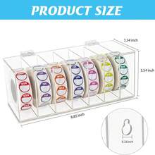 Acrylic Day Of The Week Covered Label Dispenser 7-Slot Dispenser Day Of The Week Label Dispenser Wall Mount Sticker Roll Dispenser For 1",3/4"Day Of The Week Stickers 1 Inch Label Dispenser (No Label) - Transparent - View 8