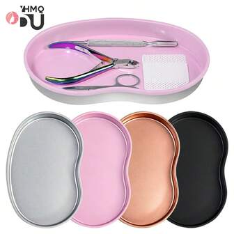 HMQ beauty New Stainless Steel Cosmetic Storage Tray Nail Art Equipment Plate Surgical Dental Salon Manicure Tools Storage Box