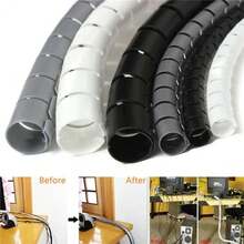 2 Meter 8-25mm Cable Spiral Wrap Tidy Cord Wire Banding Loom Storage Organizer PE TV Wire Winding Tube Wire Sleeves