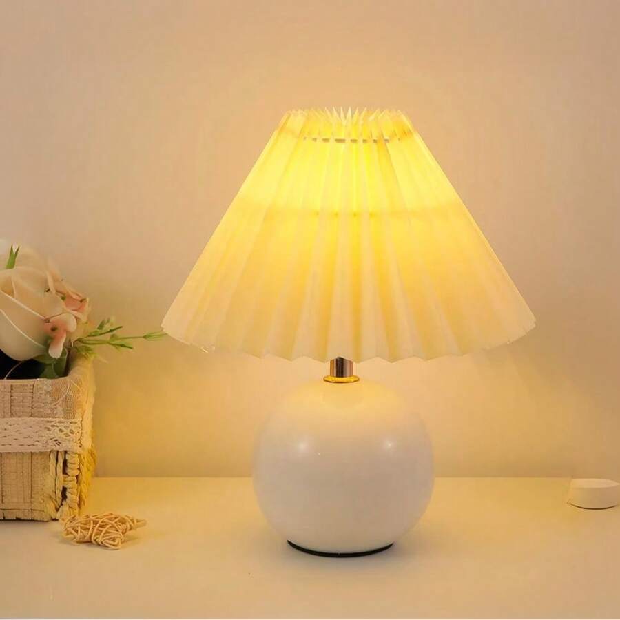 1pc Cute Cream Mushroom LED Desk Lamp, Warm Light, Fashionable Decor Lamp, Night Light, Desk Lamp, USB Powered, Suitable For Bedroom, Living Room, Office, Exquisite Gift, Unique Design, Bedside Lamp, Mushroom Lamp, Living Room Lighting, Dimmable Desk Lamp, Lamp Side Table, Retro Lamp, Desk Lamp, Bedside Table Lamp, Bedroom Lighting, Living Room Desk Lamp (Cream, White) - Multicolor - View 1