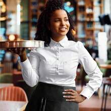 1pcs Server Aprons With 3 Pockets, Oil & Waitress Waiter Short Half Apron - màu đen - Xem 6