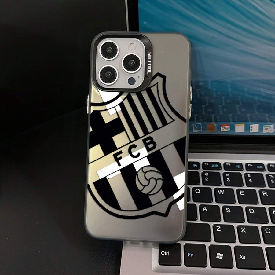 Funda para Teléfono Fútbol B-Barca Compatible con for 17, 16E, 16, 15, 14, 13, 12, 11 Mini, Pro, Max, Air, X, XR, XSMAX, 8, 7 Plus, con Cubierta Trasera Mate Anticaídas.¡Elige tu equipo! - Color mezclado 1 - Ver 1