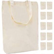 Bolsas Tote Bag Ecolgicas de Manta Cruda, Bolsa Reutilizable para Pintar y Personalizar, Robusto y Duradero, Bolsas de Lona para el trabajo, viajes y compras - 20 + 40 x 35 x 10 cm - Ver 2