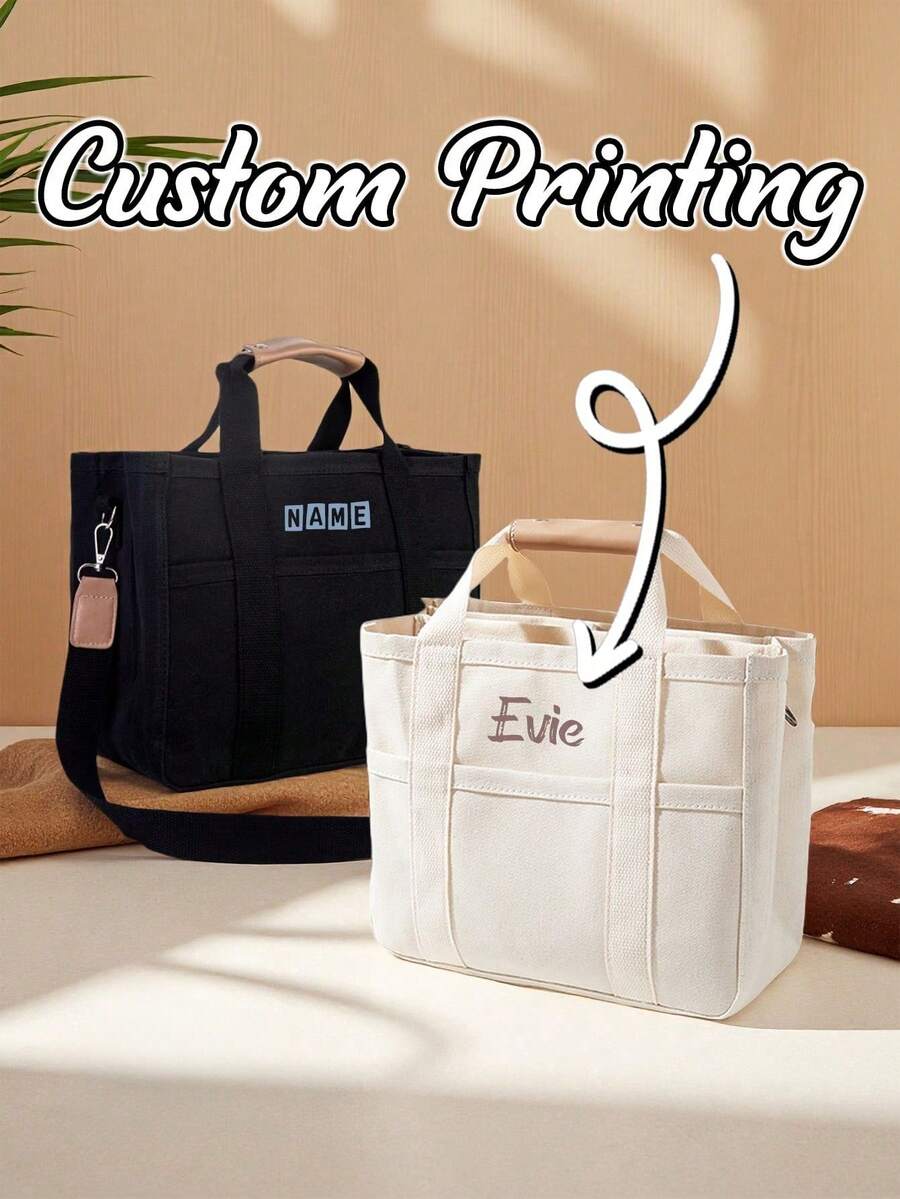 1pc Personalized Diaper Bag, Customized Name Handbag, Multifunctional Diaper Bag For Maternity & Baby, Foldable Mommy Bag, Large Capacity Lightweight Diaper Organizer, Suitable As Christmas, Easter, Spring Festival, Mother's Day, Birthday Gift - Multicolor - View 1