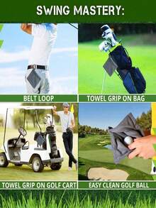 Portable Golf Towel Cleaning Cloth For Golf Clubs And Balls Golf Course Cleaning Towel With Hook Easy Storage Outdoor Hanging Waist Sports Club Wipes For Men Women Wet And Dry Small Pocket Towel With D Clip Outdoor Sports Towel Golf Supplies Golf Ball Cleaner Accessories Father's Day Gifts Course Exercise - Multicolor - View 5