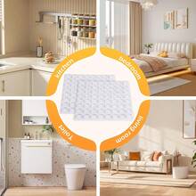 Silicone 100-Piece Cabinet Door Bumpers, Round, Diameter 1.27 Cm, Self-Adhesive Transparent Cabinet Door And Drawer Bumpers, Suitable For Kitchen Cabinets, Cutting Boards, Photo Frames - Multicolor - View 8