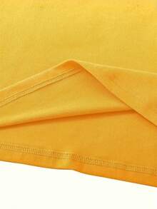 Playera camiseta gráfica dama mujer manga corta cuello redondo básica cómoda fresca ligera estampado mexicano vírgen virgencita guadalupe méxico rosas flor floral frase ruega por nosotros - Amarillo - Ver 4