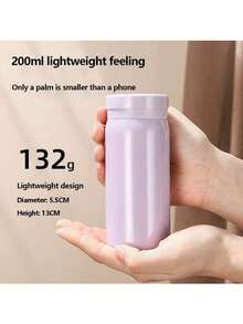 1pc 200ml Compact Mini Water Cup, Stainless Steel Water Bottle, Portable Pocket Cup, Outdoor Sports Water Bottle, Suitable As Gift For Friends - Multicolor - View 5