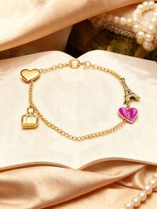 Yves Saint Laurent Lady's Mobile Phone Decorative Chain, Key Decorative Chain, Sweet And Cute, Exquisite, High Quality, Suitable For Daily Use, Gift For Friends, Gift For Festivals, Gift For Anniversaries - Gold - View 4