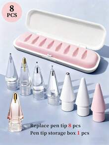 2026新款升级版替换笔尖,带收纳盒,兼容Apple Pencil Pro,升级版笔尖兼容Apple第二代第一代USB-C接口,以及蜡笔式数位笔,针状笔尖带笔套,iPad Pro笔套装,送给母亲、家人、朋友的生日、节日礼物,笔配件,送给母亲、家人、朋友、孩子、生日、节日礼物 - 彩色 - 查看 15