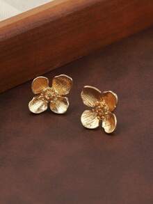 1 pereche de cercei florali delicati, casual și versatili, stil coreean/japonez - Aur 6 - Vizualizare 4