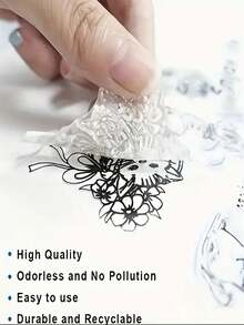 Rubber Stamp Retro Rubber Transparent Card Flower Bookmarks Making Stamp DIY Scrapbook Photo Magazine Album Decoration Clear Stamp - Black - View 3