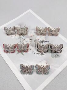 2 PIEZAS Encantos de cordones de zapatos de mariposa de resina colorida de lujo DIY Decoraciones para botas, zapatillas de mujer Cordones con piedras brillantes extraíbles Hebillas de accesorios personalizados Decoración de clips de zapatos Apto para zapatos con cordones de mujer Regalos de Navidad, Halloween, San Valentín, cumpleaños, fiesta (Zapatos no incluidos)