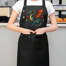 1 Piece Heavy-Duty High-Quality Kitchen Apron With Adjustable Waist And Chest Pocket - Durable Cooking And Baking Apron, Suitable For Home Use, Easy-To-Clean Protective Clothing, Ideal For Chefs, Bakers, Barbecuing, Frying, And Grilling - Ideal Gift For Cooks, High-Quality Plus-Size Apron, Apron With Logo, High-Quality Women's Apron, Women's Kitchen Apron, Women's Kitchen Apron With Pockets, Cooking Apron, Fun Apron, Black Apron With Red Accents, Red Women's Apron, Women's Apron With Pockets, Barbecue Apron, Cooking Apron - AZX0001 - 查看 3