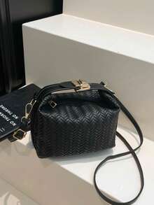 Fashionable Contrast Color Handbag, Versatile For Commuting - Black - View 9