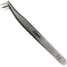 pinzas para extensión de pestañas para aplicación de pestañas, herramienta profesional de aplicación de pestañas curvadas y rectas para extensiones de pestañas - Plateado - Ver 10