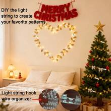 1 Pack Of 20/5 Packs Of 100, Light String Hook Organizer, Invisible Organizer,Universal Light String Hook And Wire Manager,Can Wrap Various Light Strings Such As Christmas Snowflake Lights, Green Leaf Vine Lights,On The Organizer.The Light Rope Hook And Wire Manager Can Organize Various Wires And Light Ropes To Make Them Orderly And Beautiful.