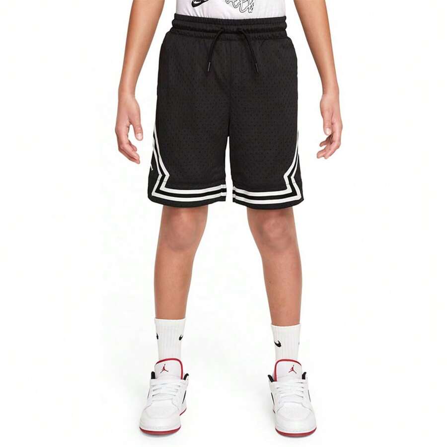 Nike JORDAN Breathable Mesh Basketball Shorts For Teen Boys - Black - View 1