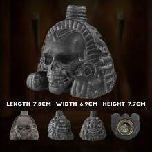 Death Whistle - 125+DB Loud Replica Ancient Mayan/ Skull Sound Artifact, Prank With Carry Case/Box, Historical Collectible For Halloween, Haunted Houses & Parties - Realistic Howling Noise (Resin) - Lễ Halloween - Xem 4