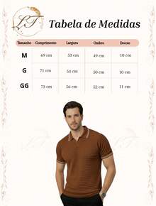 Men's Basic Casual Polo Shirt With Striped Collar And Sleeves, Comfortable Premium Piqué Knit - 沙 - 查看 4