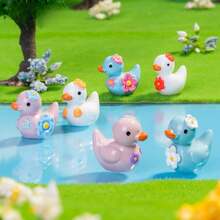 8/20/30/50个迷你树脂鸭，小动物，微型花卉鸭摆件，适用于家居装饰、微型花园、家居景观、水族箱工艺品、派对装饰（颜色随机） - 彩色 - 查看 2
