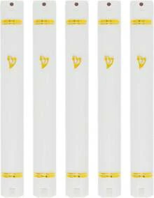 PLASTIC CASE Semiround With Design Self Stick Waterproof Rubber Cork Sold In Unit Pcs (WHITE GOLD, #15 15 Cm Scroll) - Vàng trắng - Xem 5