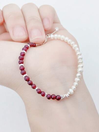 1pc Handmade Cultured Freshwater Pearl Bracelet, Elegant & Versatile Design, High-Quality Pearls, Unique & Sophisticated