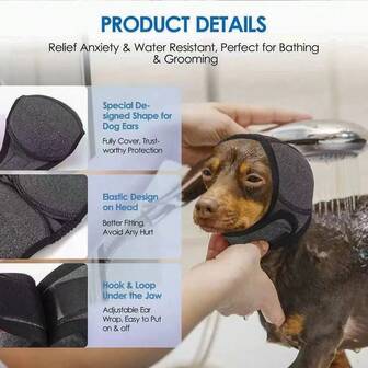 Waterproof Pet Ear Covers, Highly Elastic Dog Ear Protection Headgear, Prevents Water Entry During Bathing & Swimming, Noise Reduction & Calming, Suitable For Small & Large Dogs