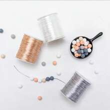 1 rollo de 450 cm de cuerda elástica de nailon con cuentas, hilo elástico de polipropileno para hacer manualidades, joyería y accesorios DIY - A - Ver 4