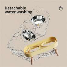 This New Double-Layered High-Footed Bowl For Cats And Dogs Integrates Food And Water Bowls, And Its Elevated Design Provides The Best Care For Your Beloved Pet.