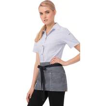 Unisex Portland Waitress Apron For Restaurant Staff And Kitchen Workers Durable Cotton Fabric With Adjustable Straps And Multiple Pockets For Efficient Food Service Ideal For Busy Cafes Dining Establishments And Home Kitchens - 靛藍 - 查看 1