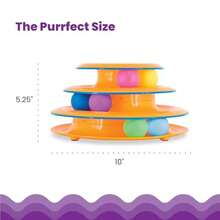 Tower Of Tracks 3-Level Cat Track Toy With 6 Balls Interactive Toy For Indoor Cats Orange - 紅白色 - 查看 6