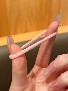 300pcs/Pack Colorful Thick Elastic Hair Ties, Basic Korean Style Durable Hair Accessories - Multicolor - View 6