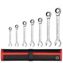 All-In-One Automotive Wrench Set With 7 Sizes, Durable Ratchet Design Perfect For Car Enthusiasts, Home Handymen & Christmas Gifts For Him - Silver - View 7