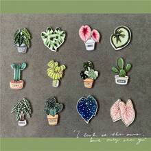 12片/10片/6片/4片/2片/1片 人造植物叶子冰箱贴，趣味厨房和办公室装饰，适用于白板和冰箱，节日礼物，理想礼物，情人节礼物，圣诞节礼物 - 龜竹仙人掌 - 查看 9